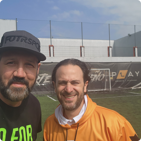 FUTRSPORT founder Bryan with a goalkeeper coach